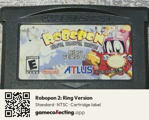 Robopon 2: Ring Version Game Boy Advance, NTSC cartridge label