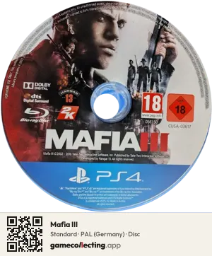 Mafia III PlayStation 4, PAL disc