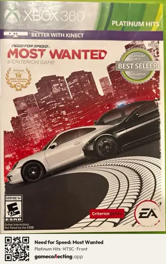 Need for Speed: Most Wanted Xbox 360, NTSC box front