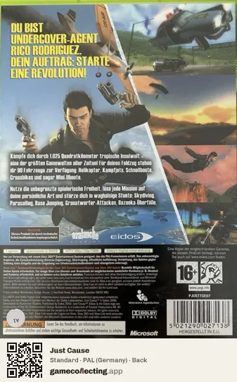 Just Cause Xbox 360, Germany box back