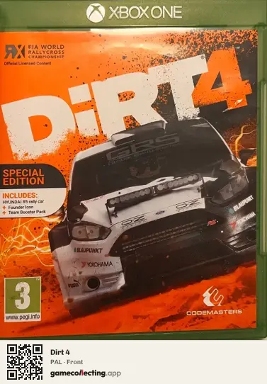 Dirt 4 Xbox One, PAL box front