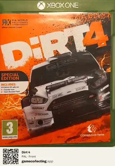 Dirt 4 Xbox One, PAL box front