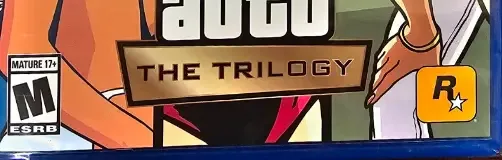 Grand Theft Auto: The Trilogy: The Definitive Edition, the ESRB box on its front