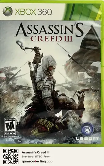 Assassin's Creed III Xbox 360, NTSC box front