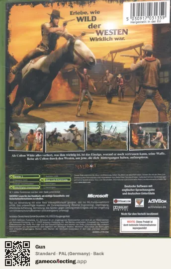 Gun Xbox, Germany box back