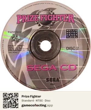Prize Fighter Sega Mega-CD / Sega CD, NTSC disc