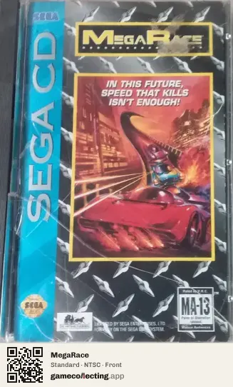 MegaRace Sega Mega-CD / Sega CD, NTSC box front