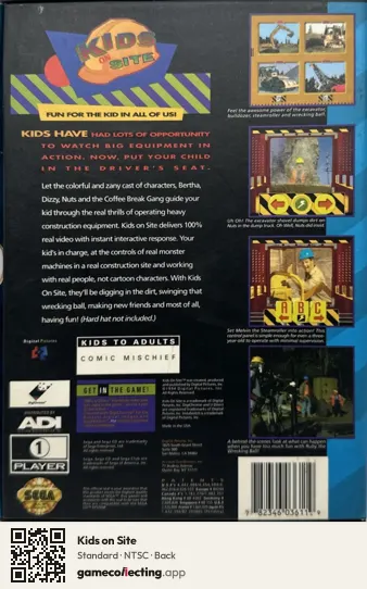 Kids on Site Sega Mega-CD / Sega CD, NTSC box back