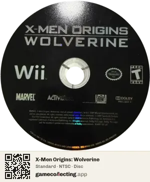 X-Men Origins: Wolverine Nintendo Wii, NTSC disc