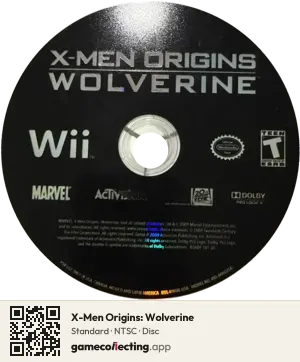 X-Men Origins: Wolverine Nintendo Wii, NTSC disc