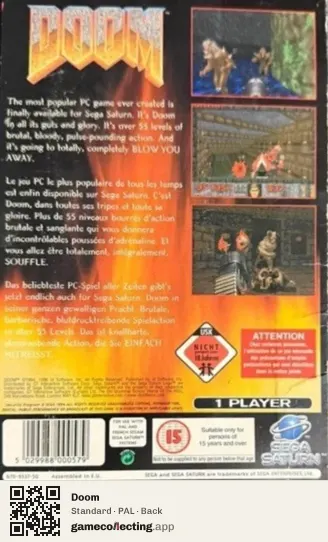 Doom Sega Saturn, PAL box back