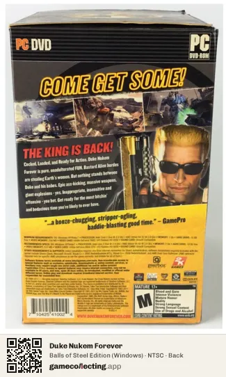 Duke Nukem Forever Computer, NTSC box back