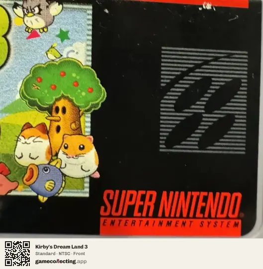 Kirby's Dream Land 3 Super Nintendo Entertainment System, NTSC box front