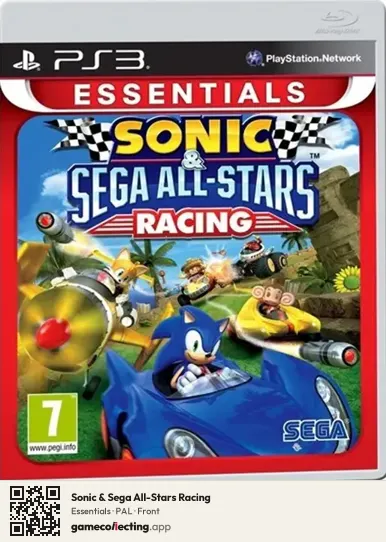 Sonic & Sega All-Stars Racing PlayStation 3, PAL box front