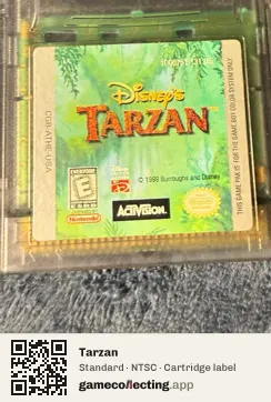 Tarzan Game Boy Color, NTSC cartridge label