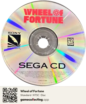 Wheel of Fortune Sega Mega-CD / Sega CD, NTSC disc