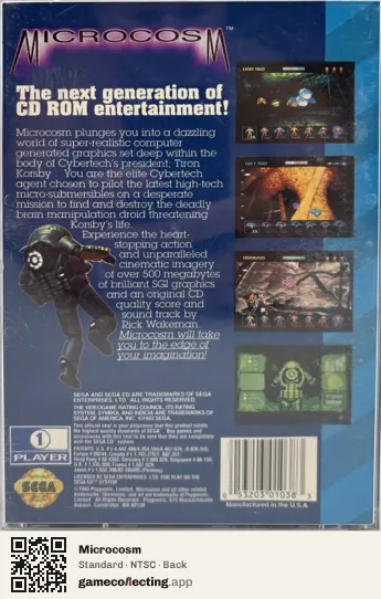 Microcosm Sega Mega-CD / Sega CD, NTSC box back