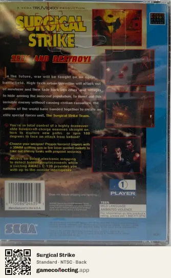 Surgical Strike Sega Mega-CD / Sega CD, NTSC box back