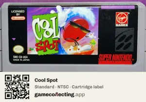 Cool Spot Super Nintendo Entertainment System, NTSC cartridge label