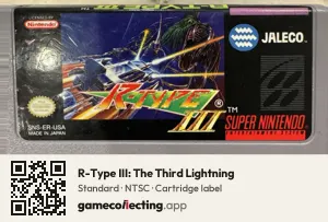 R-Type III: The Third Lightning Super Nintendo Entertainment System, NTSC cartridge label
