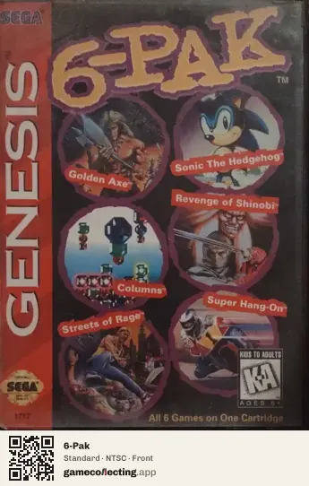 6-Pak Sega Mega Drive / Genesis, NTSC box front