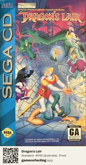 Dragon's Lair Sega Mega-CD / Sega CD, Australia box front