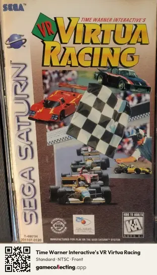 Time Warner Interactive's VR Virtua Racing Sega Saturn, NTSC box front