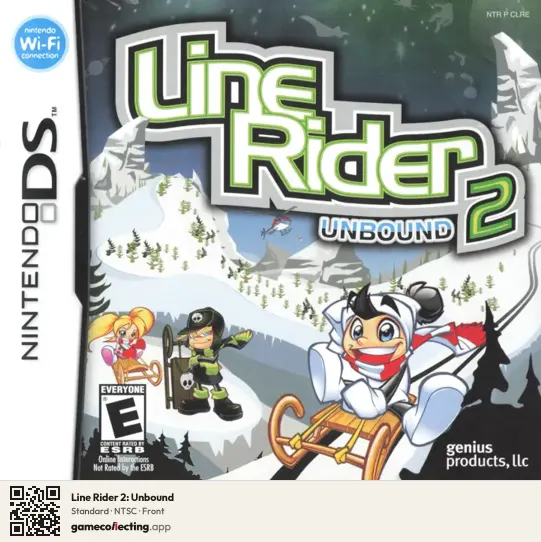 Line Rider 2: Unbound Nintendo DS, NTSC box front