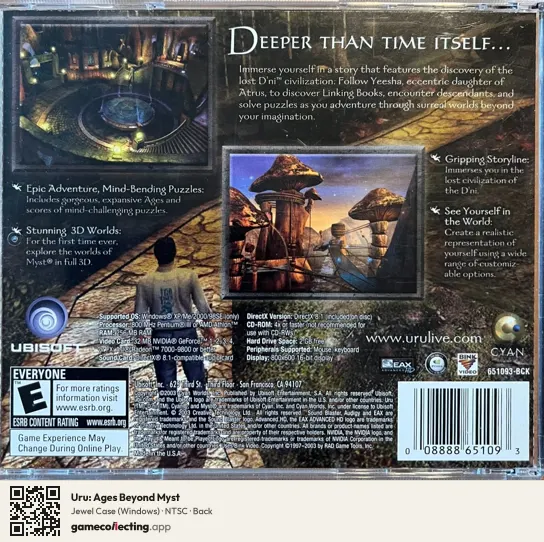 Uru: Ages Beyond Myst Computer, NTSC box back