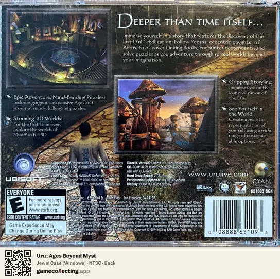 Uru: Ages Beyond Myst Computer, NTSC box back
