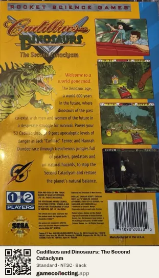 Cadillacs and Dinosaurs: The Second Cataclysm Sega Mega-CD / Sega CD, NTSC box back