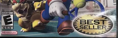Mario Power Tennis, the ESRB box on its front