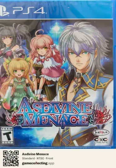 Asdivine Menace PlayStation 4, NTSC box front