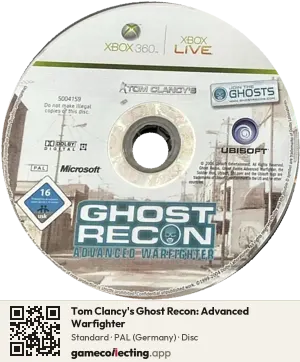 Tom Clancy's Ghost Recon: Advanced Warfighter Xbox 360, PAL disc