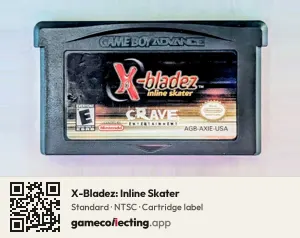 X-Bladez: Inline Skater Game Boy Advance, NTSC cartridge label