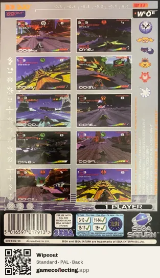 Wipeout Sega Saturn, PAL box back
