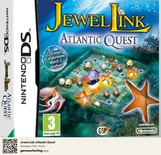 Jewel Link: Atlantic Quest Nintendo DS, PAL box front