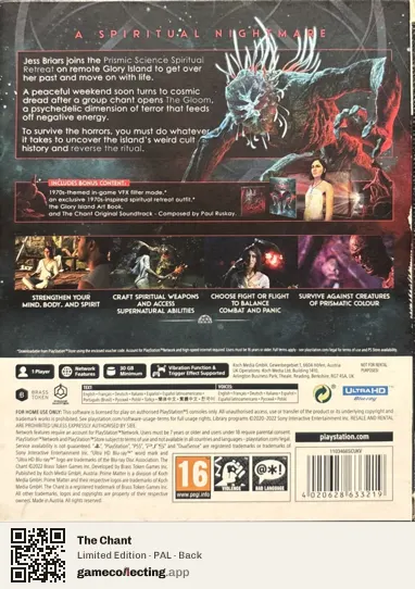 The Chant PlayStation 5, PAL box back