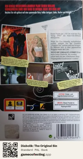 Diabolik: The Original Sin PlayStation Portable, PAL box back