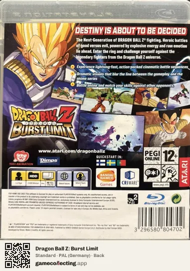 Dragon Ball Z: Burst Limit PlayStation 3, Germany box back