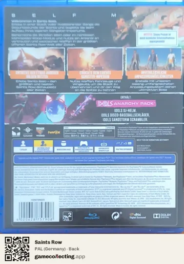 Saints Row PlayStation 4, Germany box back