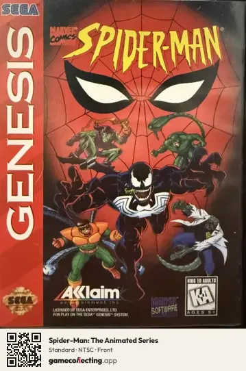 Spider-Man: The Animated Series Sega Mega Drive / Genesis, NTSC box front