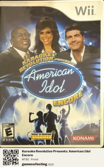Karaoke Revolution Presents: American Idol Encore Nintendo Wii, NTSC box front