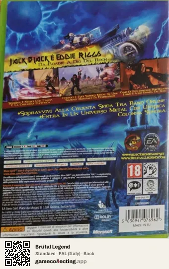 Brütal Legend Xbox 360, Italy box back