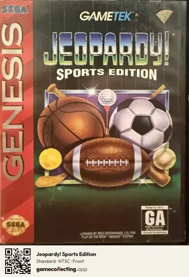 Jeopardy! Sports Edition Sega Mega Drive / Genesis, NTSC box front