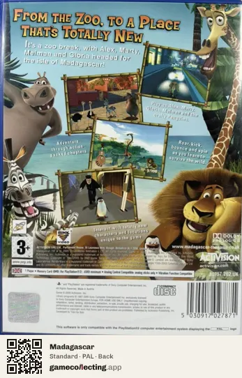 Madagascar PlayStation 2, PAL box back