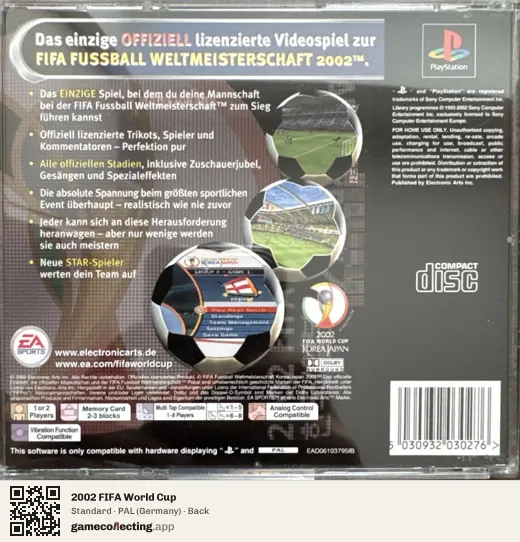 2002 FIFA World Cup PlayStation, Germany box back