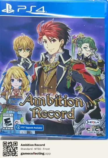 Ambition Record PlayStation 4, NTSC box front