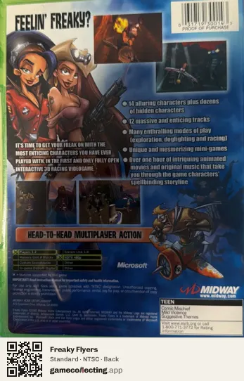 Freaky Flyers Xbox, NTSC box back