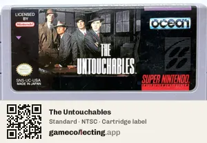 The Untouchables Super Nintendo Entertainment System, NTSC cartridge label